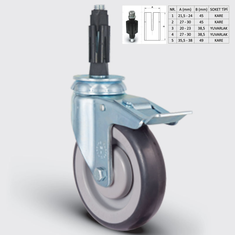 Eşref Tekerlek ER 07 MBR 125 F tekerlek | Hastane ve Servis Ekipmanları Tekerlekleri ...